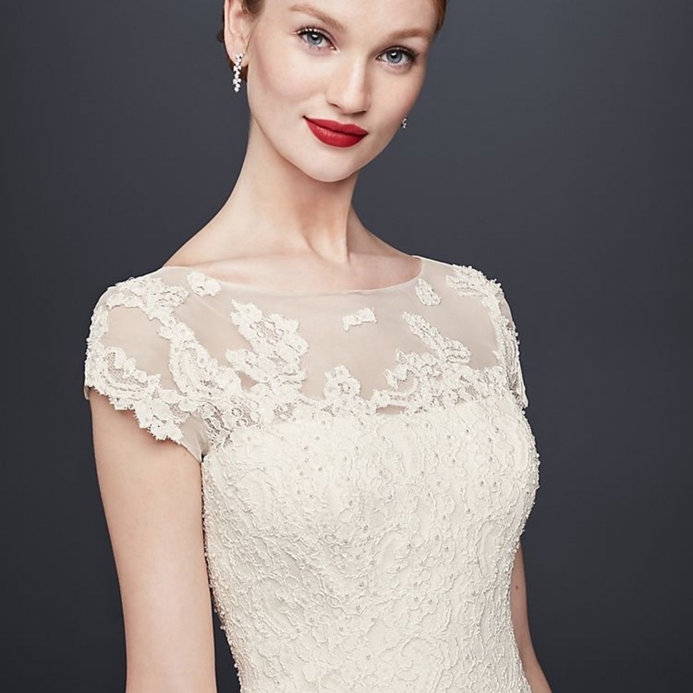 Oleg Cassini cap sleeve tea length dress